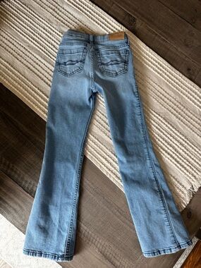 abercrombie kids light blue low rise boot jeans
